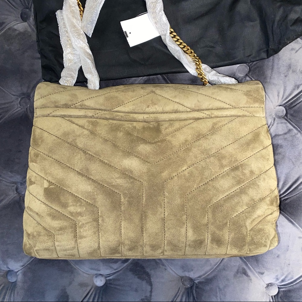 New Saint Laurent Medium Loulou Olive Green Bag - Picture 4 of 9